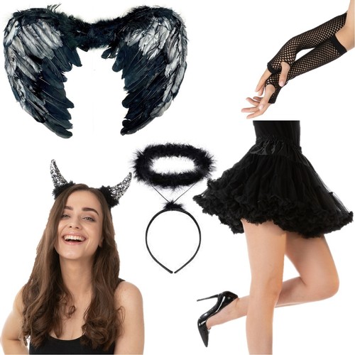 Black halloween devil fallen - black,