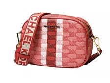 Michael Kors Jet Set Red Crossbody Bag MK Dark Sangria Multi