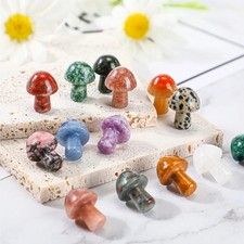 Crystal Mushrooms Figurines Reiki Healing Stone Quartz Spiritual Plant Ornament