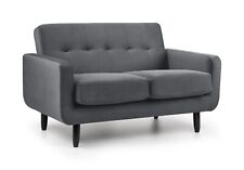 Dk Grey Velvet Sofa 2 Seater Scandi Design - FREE, QUICK & EASY DELIVERY - Oslo