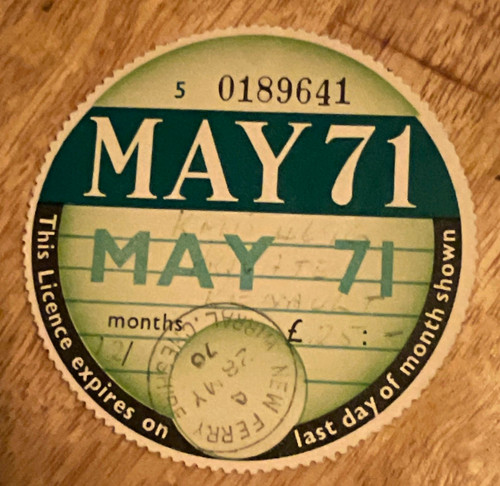 Vintage old vehicle excise - old,