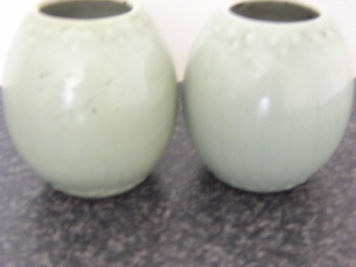 Pair chinese celadon pots - of,