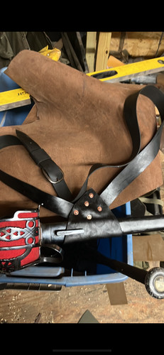 Black leather baldric - , for
