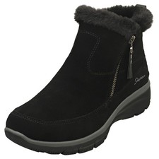 Skechers Easy Going Cool Zip Womens Casual Boots in Black