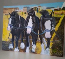 Original Painting  Of   Shire  Horses