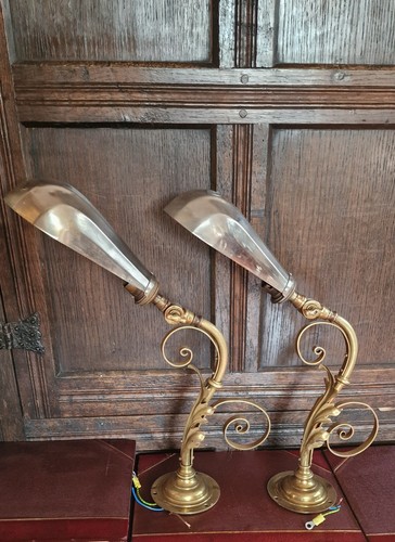 Rare pair edwardian brass - pair,