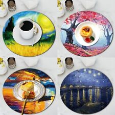 UK Drinks Coasters, Round Mugs Coasters Pads Mats Non Slip Placemats Table Mats