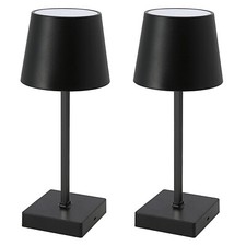 2x USB Table Lamp Black