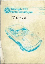 TRIUMPH TR7 COUPE ORIGINAL 1976 FACTORY PARTS CATALOGUE
