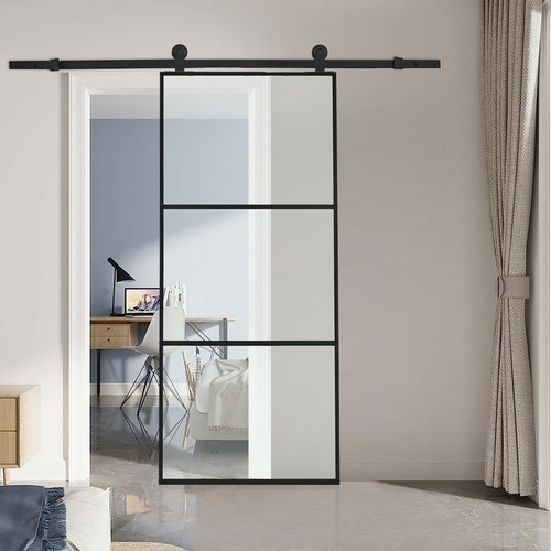 Black frosted glass aluminium - black,