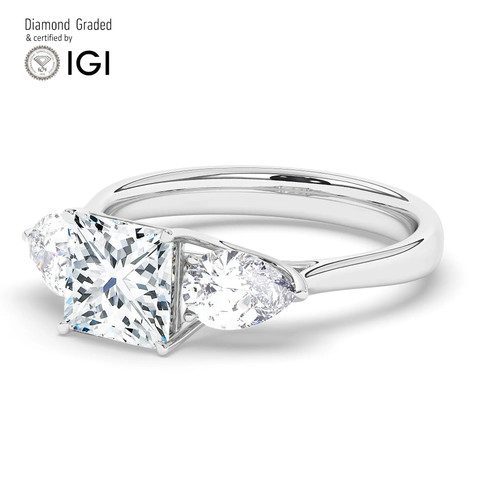 Princess diamond trilogy ring - diamond,
