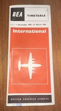VINTAGE BOAC/BEA/QANTAS JOINT AIRLINE TIMETABLE 1959 Fold out timetable