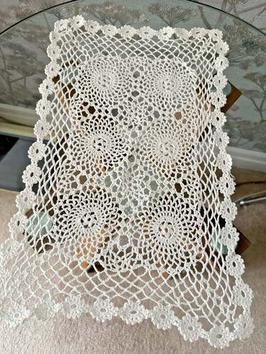 Vintage white cotton hand - cotton,