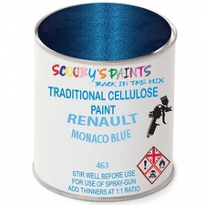 Cellulose Tin Paint For Renault Monaco Blue 463 Traditional Spray Chip Fix Gloss