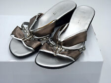 Softlites Ladies Italian Sandals Silver & Bronze Finish EU 42 UK 9 Comfortable