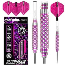 RED DRAGON Confessions Pink Tungsten Darts Set 26g,28g,30g Flights & Stems