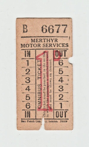 Bus ticket merthyr - bus,