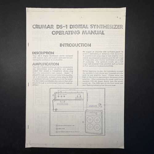 Vintage crumar digital - crumar, ds-1