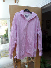 QUBA MENS SAILING DECK RUGBY SHIRT HEAVY COTTON PINK No 3