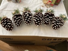 6 x Large Decorative Pinecones with Berries on top.