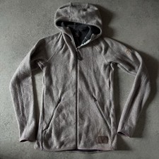 Haglofs Wool Blend Hooded Full Zip Fleece Top Jacket Zipped Pockets Size Small