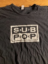 Sub Pop logo Seattle Black White XL t shirt Nirvana Grunge Punk