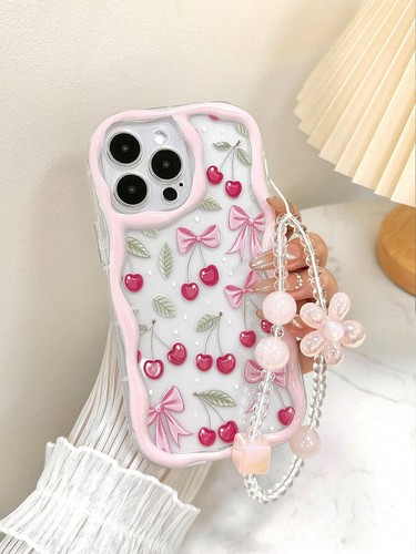 Pink cherry bow - bow, case