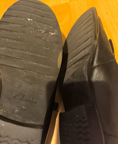 Clarks black leather fringe - clarks,