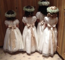 Ivory Bridesmaid Dress Luxurious Silk Underlayers Petticoat Age 7 - PLEASE READ