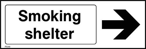 Smoking shelter sign - sign, or