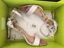 Ted Baker Ulaniip Floral Heeled Sandal Satin Nude Pink Womens Size US 6 /EU 36.5