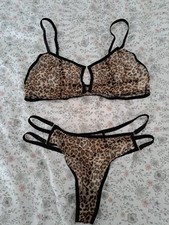 Leopard Print Comfortable Lingerie... Bra & Brief Set ..Large..