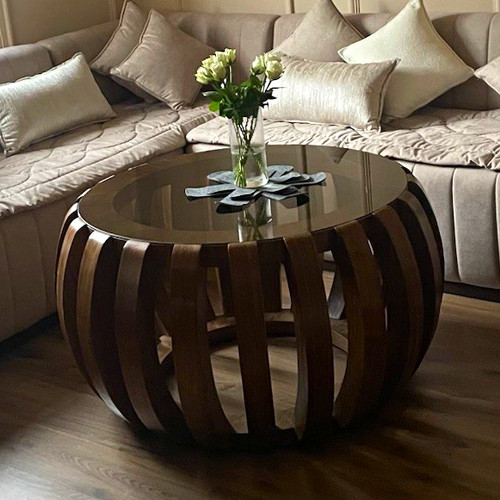 Handmade round coffee table - round,