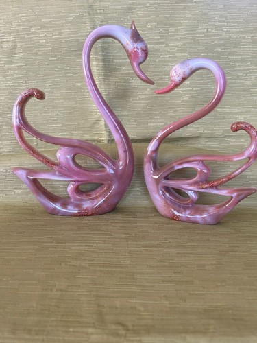 Pair lucite harmony swan - harmony,