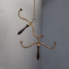 Pair of Antique Vintage English Gilt Brass Barristers Wig Hangers Stands c1890