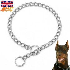 Heavy Duty Pet Dog Choke Collar Stainless Steel Metal Chain Walking Training UK