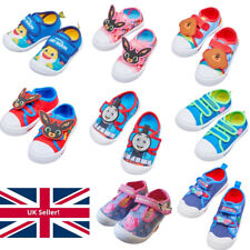 Kids Character Summer Pumps Trainers Flat Shoes Plimsolls Canvas Lightweight