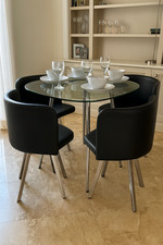 4 Seater Glass Dining Table