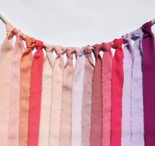 Pink Chiffon Ribbon Blush Wedding Ribbons Hand Torn Raw Frayed Edge Bouquet Wrap