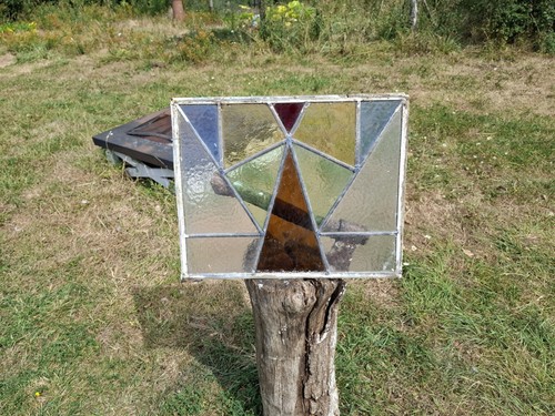 Antique art deco stain - deco, glass