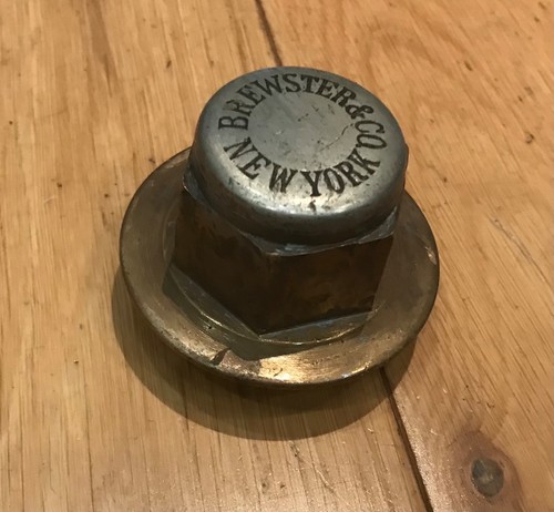 Antique brass hub cap - hub, original