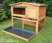 Fully Assembled Wooden Rabbit Hutch With removable rain Cover