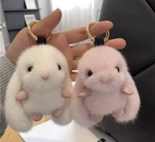 Cartoon Trinket Key Chain Fluffy Fur Bag Car Key Pendant Cute Bunny Key Ring