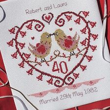 Ruby Bells Wedding Anniversary Cross Stitch Kit