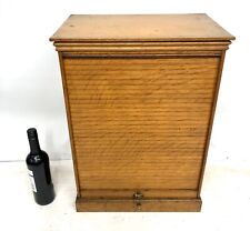 Antique Oak Table Top Tabletop Tambour Fronted Cabinet Roll Top Cabinet