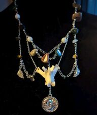 Scottish wild fox vertebrae real bone necklace agate fashion witch oddity gift