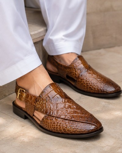 Handmade brown peshawari - brown,