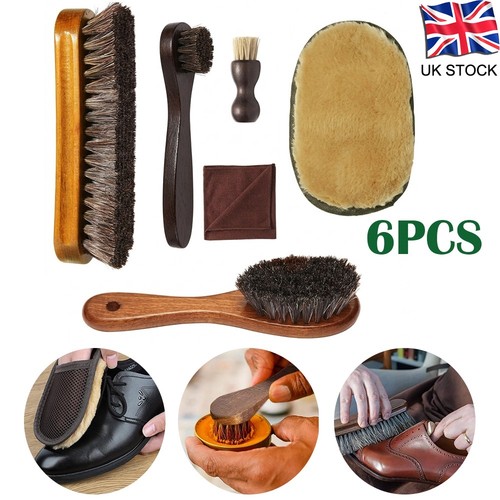 Horsehair shoe brush set - 6x,