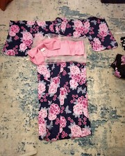 Japanese Yukata Summer Kimono with Bow Obi Belt for Women One Size