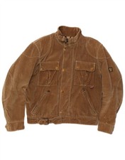 BELSTAFF Mens Bomber Corduroy Jacket UK 38 Medium Brown Cotton SI22